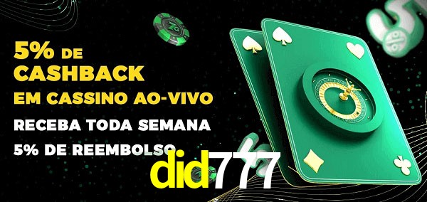 Promoções do cassino ao Vivo did777